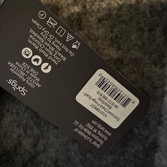 Checkered blanket scarf with fringe - Picture 10 of 10